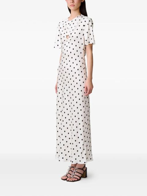 Claudie Pierlot polka-dot cut-out maxi dress - White