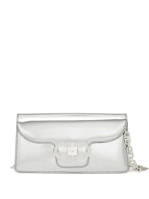 Ferragamo mini crystal-embellished clutch bag - Silver - zdjęcie produktu nr 1