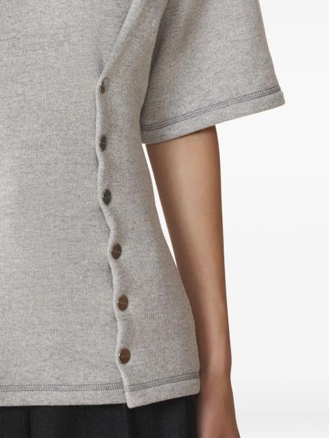 Lanvin button-detailed short-sleeve top - Grey