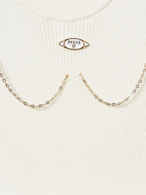 PUCCI logo-plaque ribbed knit top - White - zdjęcie produktu nr 2