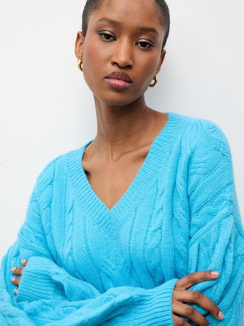 Answear.LAB sweter z wełną damski kolor niebieski ciepły