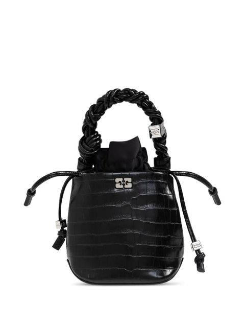 GANNI croc-embossed tote bag - Black - zdjęcie produktu nr 1