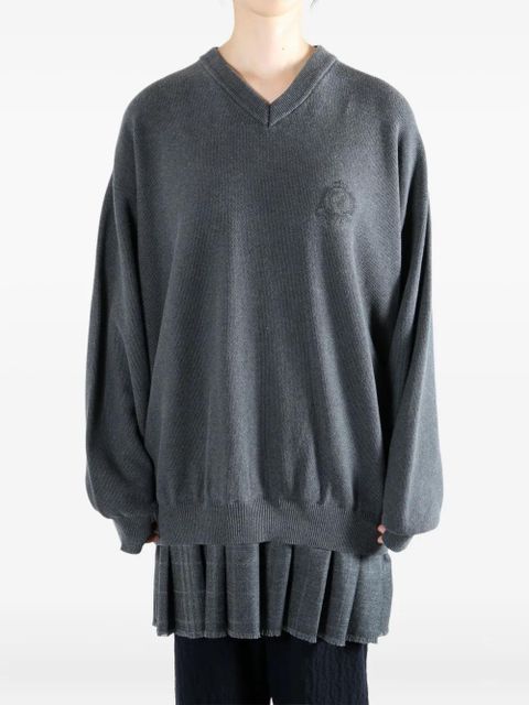 Balenciaga V-neck pleated dress - Grey - zdjęcie produktu nr 2