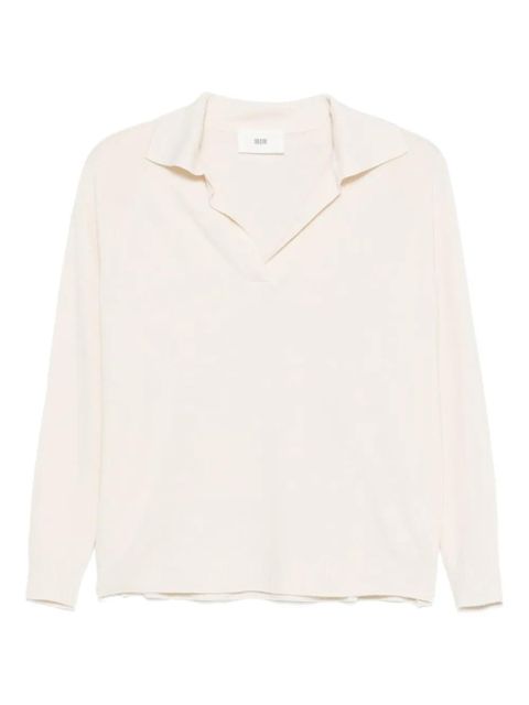 SOLOTRE V-neck collared sweater - White - zdjęcie produktu nr 1