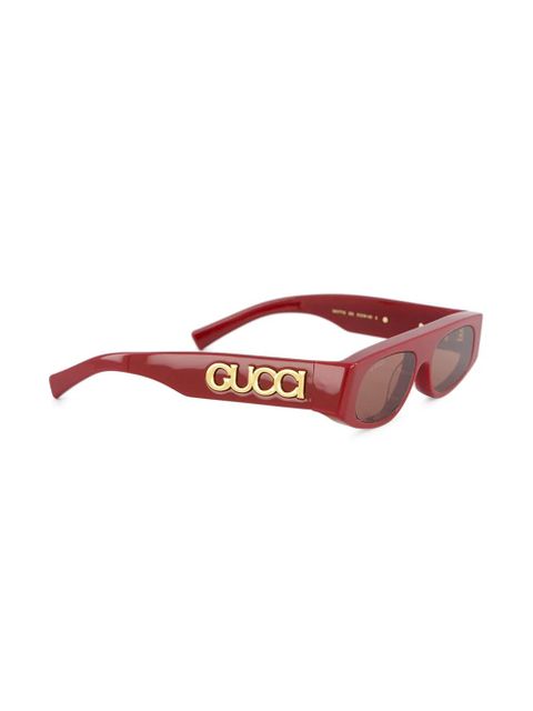 Gucci geometric-frame sunglasses - Red