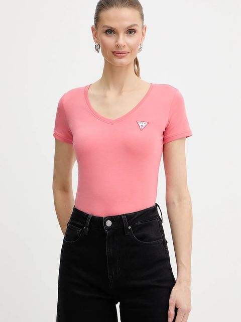 Guess t-shirt damski kolor pomarańczowy W2YI45 J1314 - zdjęcie produktu nr 2