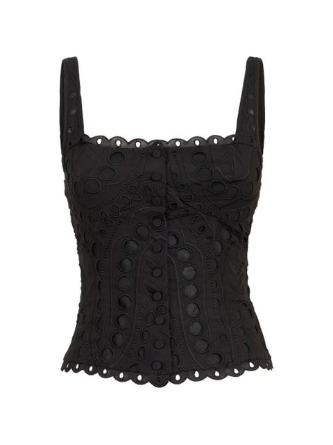 Charo Ruiz Ibiza Nereus cutwork top - Black - zdjęcie produktu nr 1