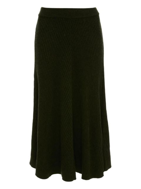 Victoria Beckham ribbed knit midi skirt - Green - zdjęcie produktu nr 1