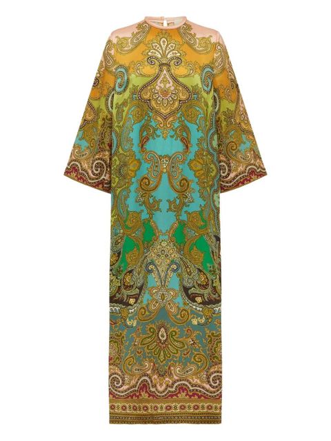 ALEMAIS Clemenza paisley-print high-neck midi dress - Yellow - zdjęcie produktu nr 1