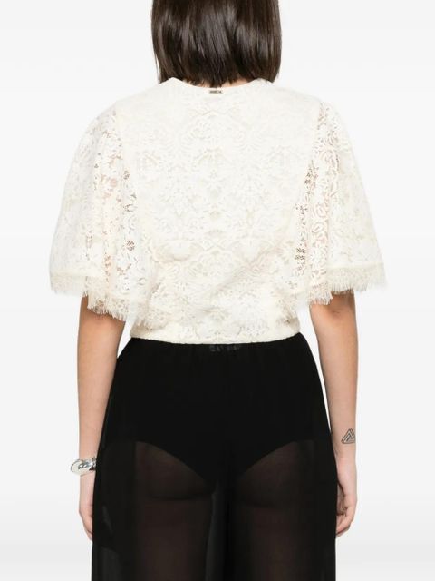 TWINSET lace flared-sleeves blouse - Neutrals