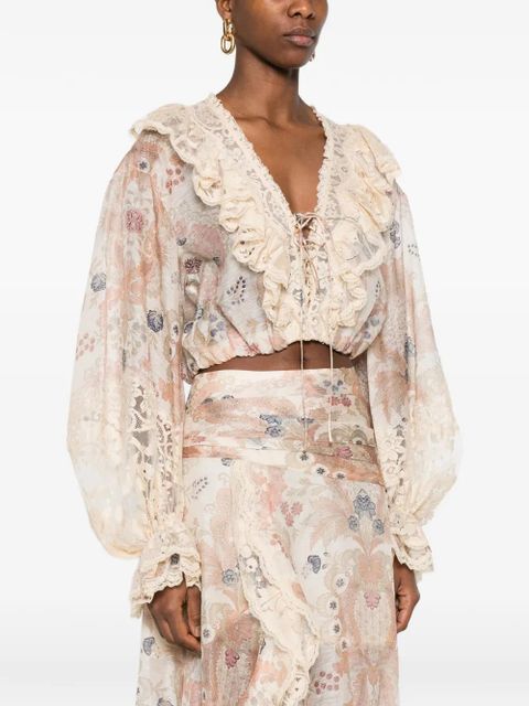 ZIMMERMANN Rebellion ruffled blouse - Neutrals