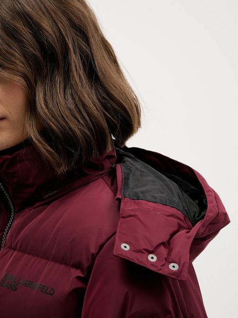 Karl Lagerfeld Jeans kurtka kolor bordowy zimowa A3W15023