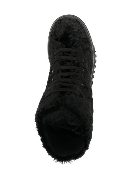 Casadei Nexus fleece-texture sneakers - Black