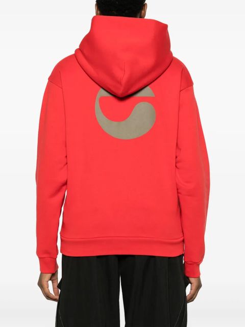 Coperni logo-print cotton-blend hoodie - Red