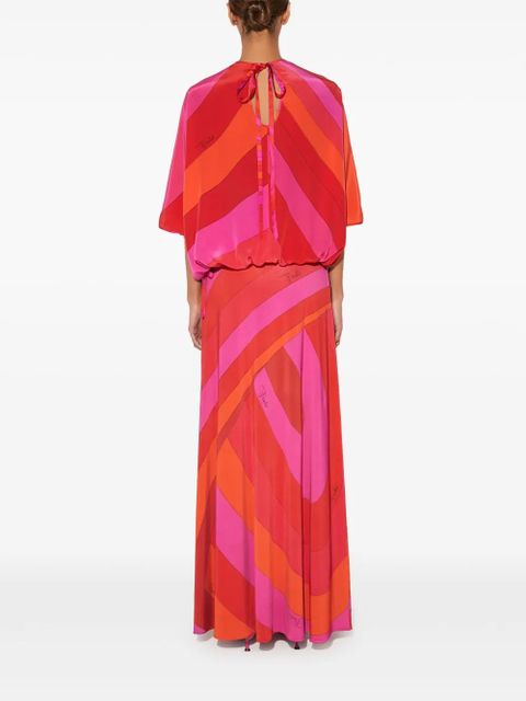 PUCCI Iride-print silk top - Red