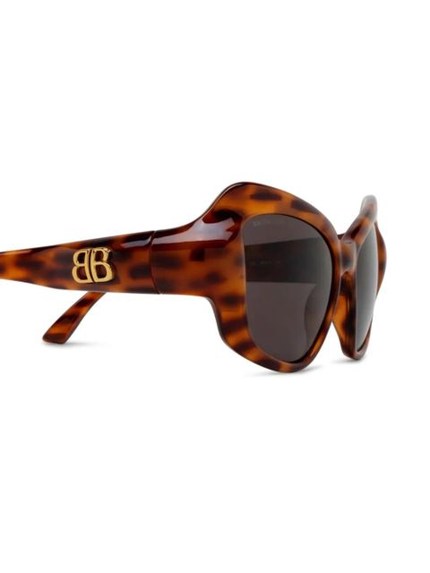 Balenciaga Eyewear logo-plaque sunglasses - Brown