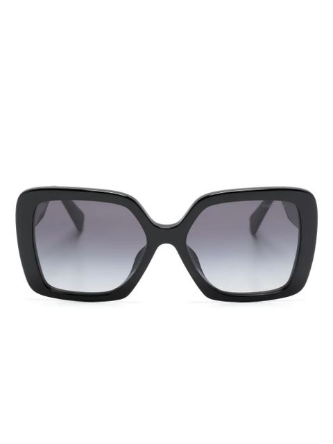 Miu Miu Eyewear logo-plaque oversized-frame sunglasses - Black - zdjęcie produktu nr 1
