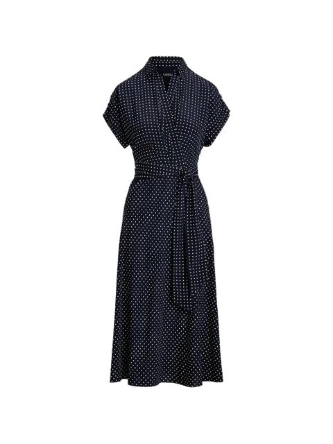 Lauren Ralph Lauren polka dot wrap-style midi dress - Blue - zdjęcie produktu nr 1