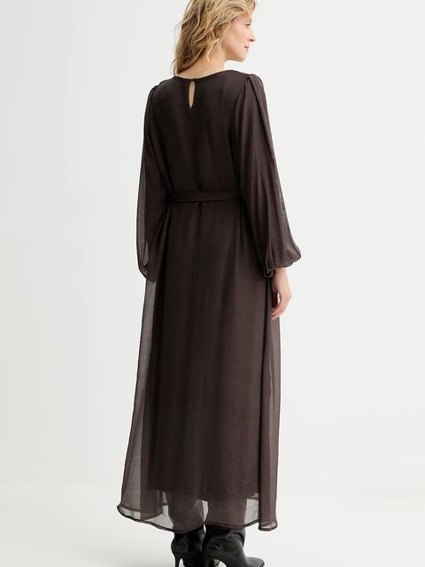 Answear.LAB sukienka kolor brązowy maxi oversize