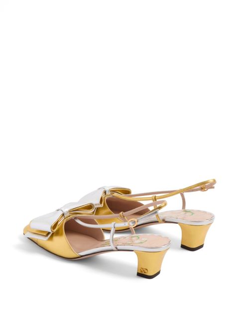 Valentino Garavani 45mm Bowow slingback pumps - Gold - zdjęcie produktu nr 2