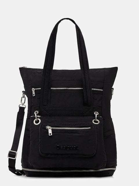 Desigual plecak BASIC MODULAR VOYAGE damski kolor czarny duży gładki 24WAKY08 - zdjęcie produktu nr 1