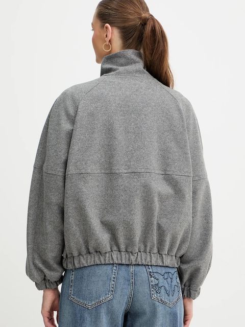 Pinko kurtka z dodatkiem wełny kolor szary przejściowa 106046 A2ZU - zdjęcie produktu nr 2