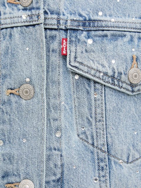 Levi's kurtka jeansowa kolor niebieski przejściowa A1743