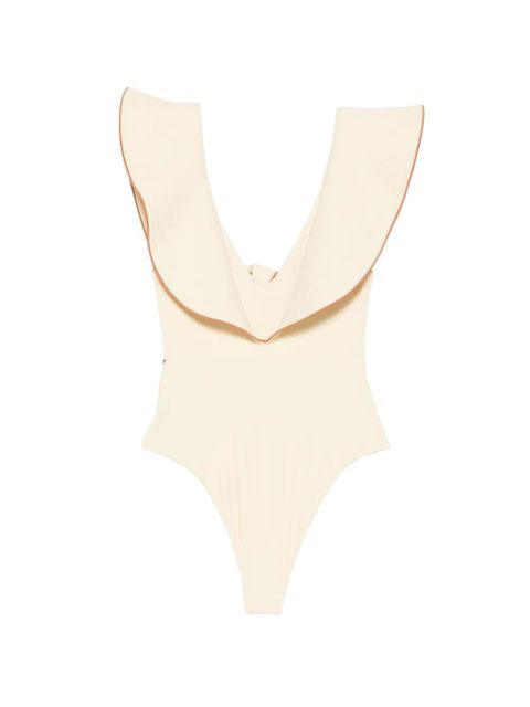Johanna Ortiz Crinkle ruffled-detail swimsuit - Neutrals - zdjęcie produktu nr 2