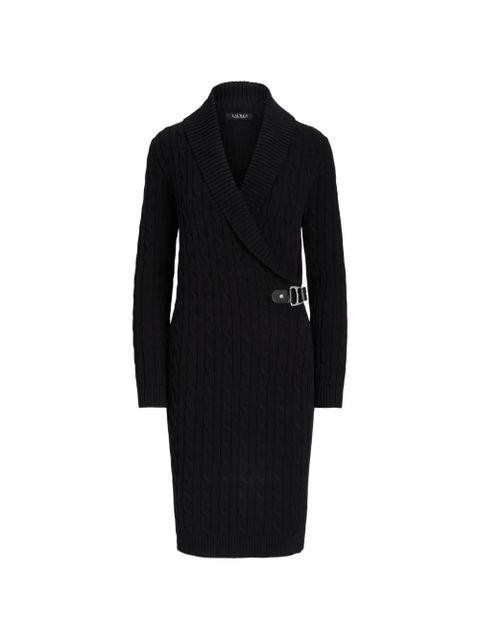 Lauren Ralph Lauren cable-knit buckle midi dress - Black - zdjęcie produktu nr 1