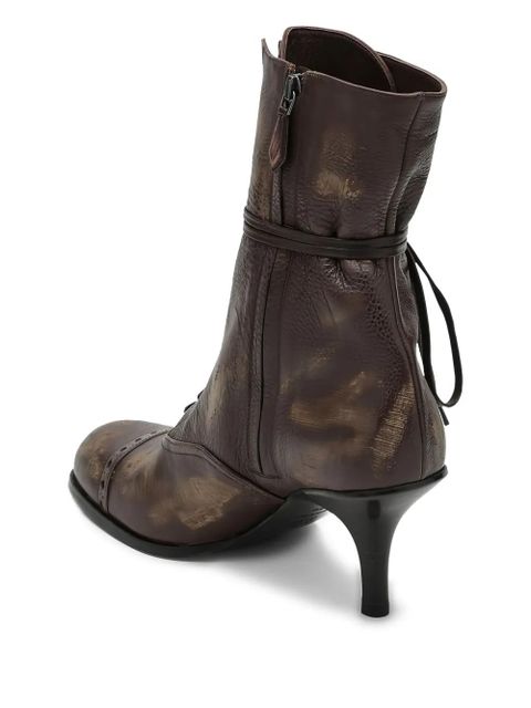 Miu Miu 75mm leather boots - Brown