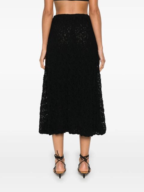 Jil Sander lace-embroidered midi skirt - Black - zdjęcie produktu nr 2