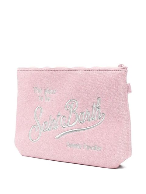 MC2 Saint Barth Aline logo-embroidered clutch bag - Pink