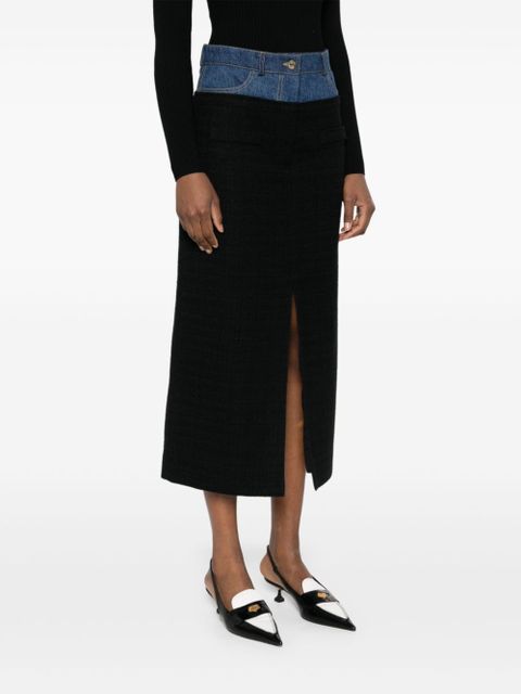SANDRO panelled midi skirt - Black