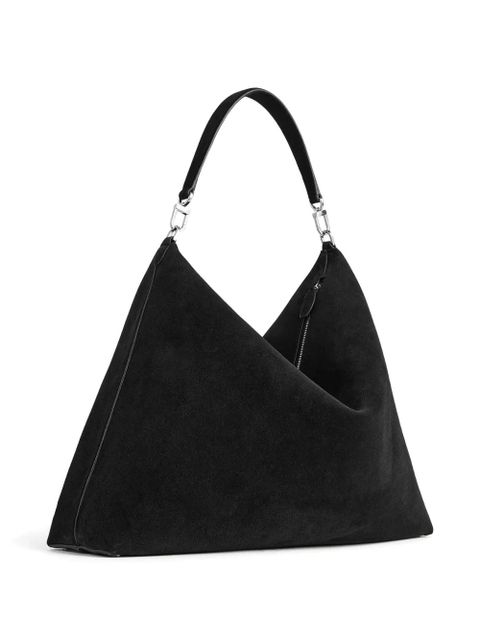 TOTEME bevel suede shoulder bag - Black