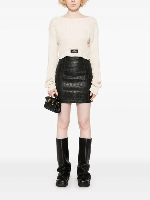 Balmain boat-neck ribbed top - Neutrals