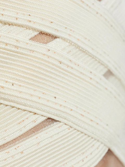 Balmain glitter-embellished mini dress - Neutrals