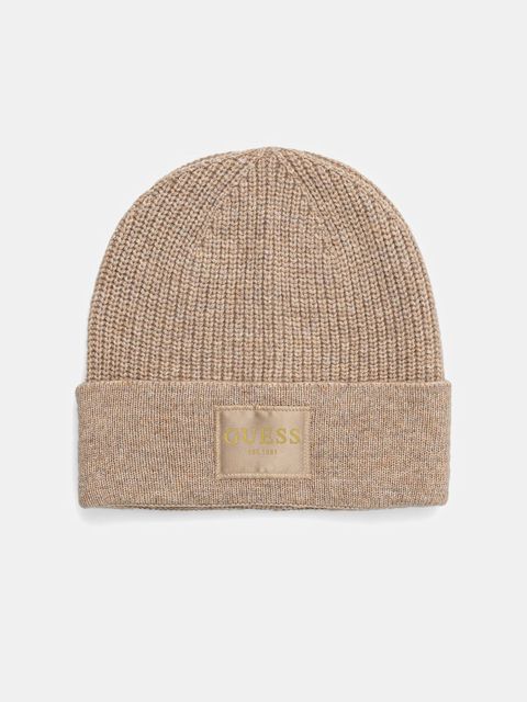 Guess czapka z dodatkiem wełny BRENTON kolor beżowy AW5436 POL03 - zdjęcie produktu nr 1