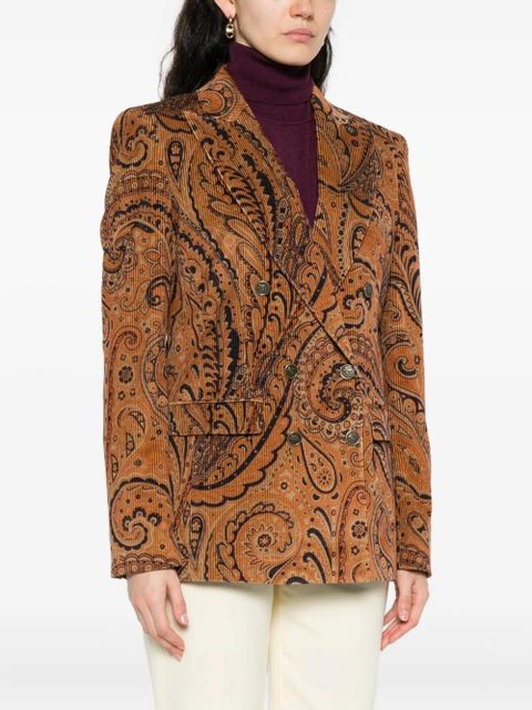 ETRO paisley-print double-breasted blazer - Orange