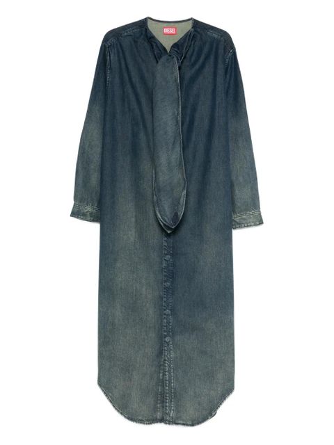 Diesel tie-neck denim maxi dress - Blue - zdjęcie produktu nr 1
