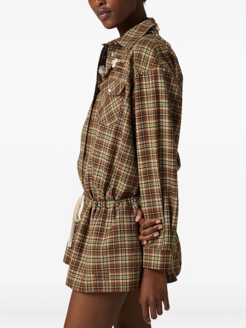 Miu Miu plaid A-line skirt - Brown