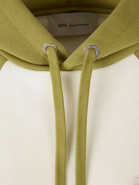 AMI Paris colour-block logo-appliqué hoodie - Neutrals