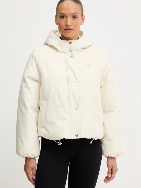 Guess kurtka 4G kolor beżowy zimowa oversize V5BL07 WGLW2 - zdjęcie produktu nr 1