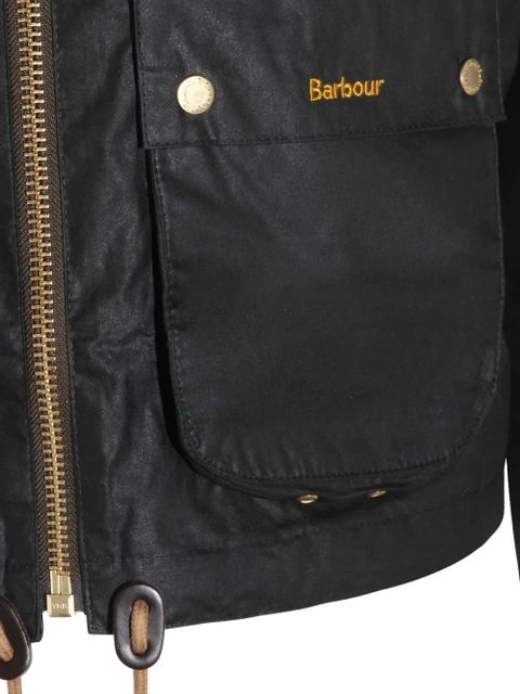Barbour Marron Waxed zipped jacket - Black