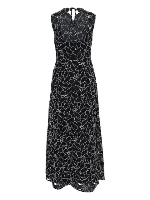 Ulla Johnson floral-embroidered midi dress - Black - zdjęcie produktu nr 1