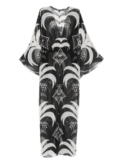 Johanna Ortiz Spiritual Healers cape-sleeve maxi dress - Black - zdjęcie produktu nr 1