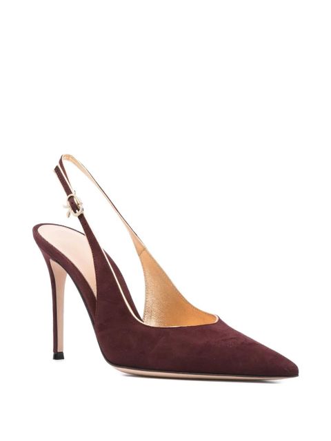 Gianvito Rossi 95mm Sling suede pumps - Brown - zdjęcie produktu nr 2