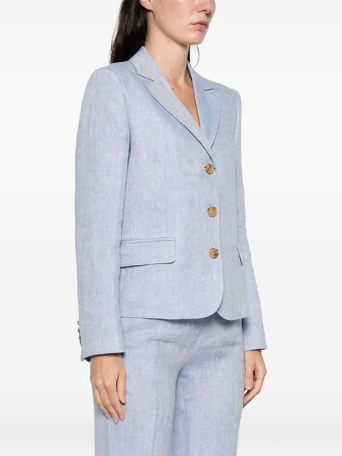 ETRO v-neck linen blazer - Blue