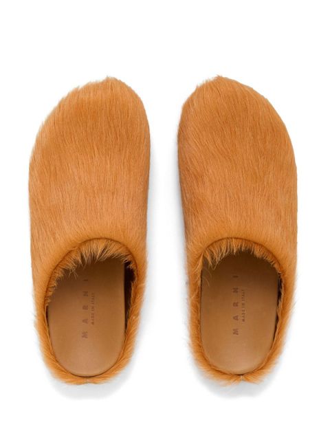 Marni Fussbet Sabot calf-hair slippers - Orange