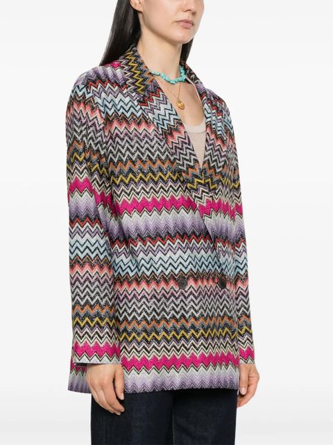 Missoni zigzag-woven double-breasted blazer - Black