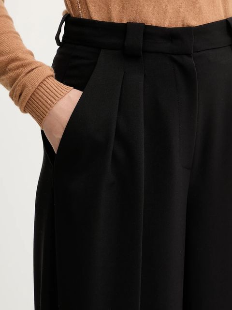 Simona Corsellini spodnie damskie kolor czarny proste high waist A25CPPA00301